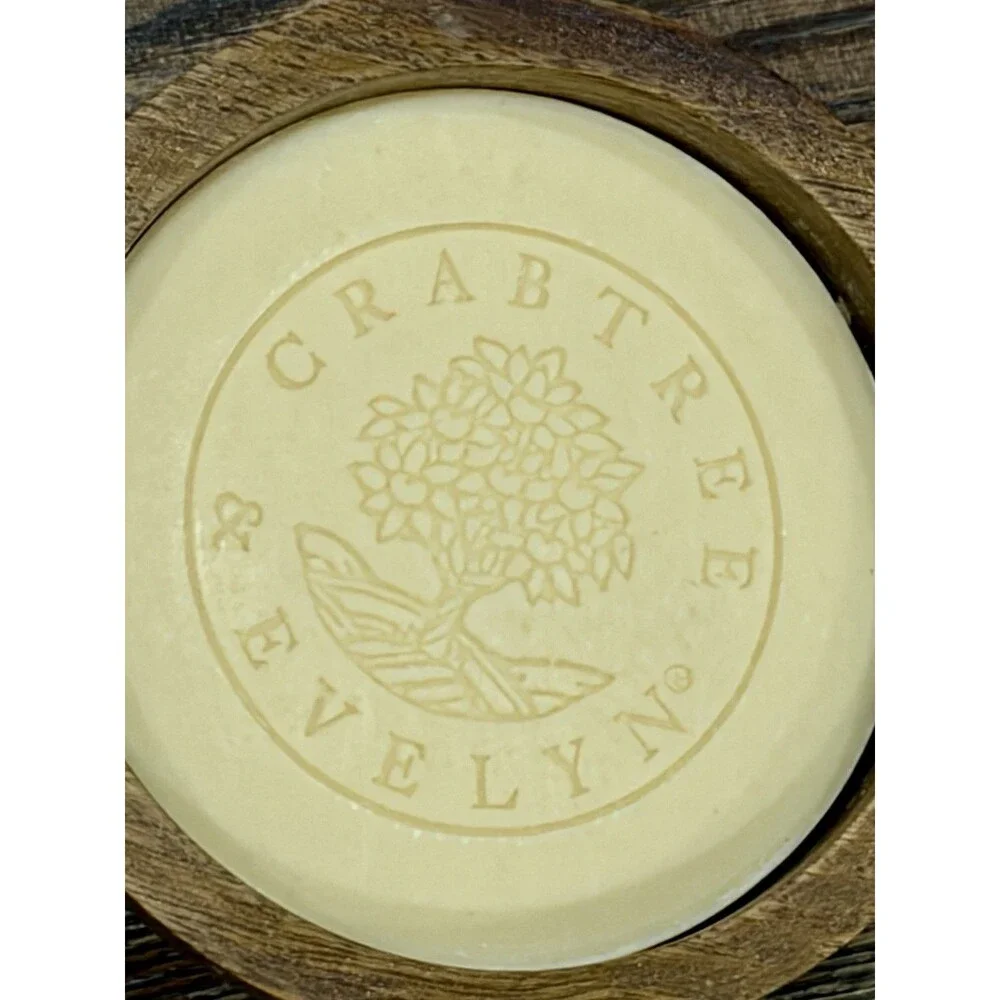 Crabtree & Evelyn West Indian Lime Shave Soap In A Wooden Bowl 3.5 oz - NWOB